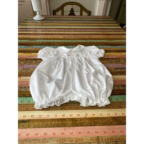 Vintage Glynne Percy 9 Month Bubble Romper Embroidered Bunny Tulip Easter Baby - Picture 4 of 13